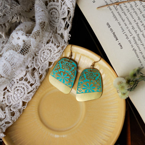 Blue Tone Rhombus Earring - The Earth Store - Fashion Accessories